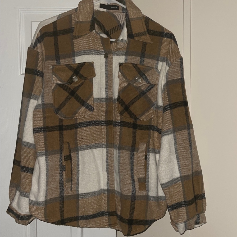 Plaid Button-Up Jacket